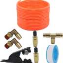 Air Line Service Kit for Air Spring Bag Suspension with Fittings, 20 Feet Air Line Tubing, Valves,1/4 NPT Elbow Fitting,Union Tee, Air Bag Suspension Kit Replacement Components, Red