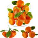 Artificial Orange Decor, 5 Pack Simulation Lifelike Artificial Mini Orange Realistic Fake Fruits Oranges Photography Props for Home Office Kitchen Harvest Decoration (Mini Orange, 5pcs)