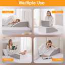 Ruqmuis Leg Elevation Pillow for After Surgery, 10inch Foam Leg Elevating Pillow for Swelling and Blood Circulation, Leg Wedge Pillow for Sleeping, Knee Pillow for Knee Hip Ankle Pain Relief, White