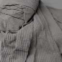 100% Cotton Blanket for King Size Bed - Grey Waffle Weave Lightweight Summer Bed Blanket - 102x90in Prewashed Breathable, Woven, Layering Blanket (King, Light Grey)