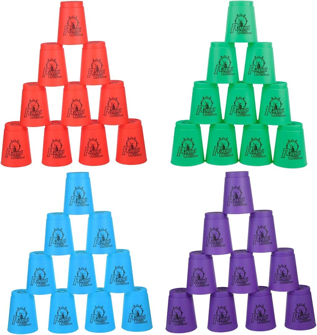  Sport Stacking Cups, 48pcs Sports Stacking Cups Sport Training Games for Travel Party Challenge Competition Gift for Kids and Adults