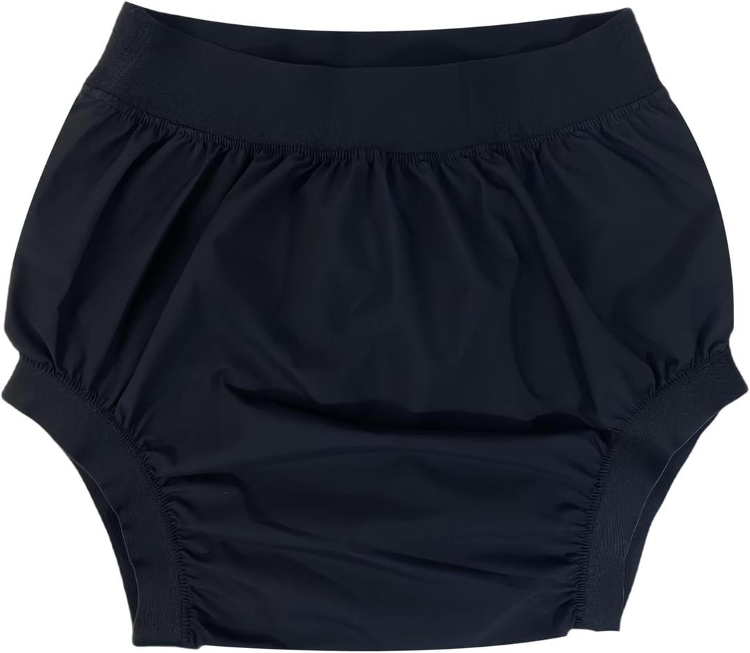 AQX Adult Diaper Cover for Incontinence, High Waist Active Waterproof Latex Pants with Cotton Layer, Noiseless Reusable Washable Pull Up Plastic Pants (High Waist M) (Lengthened)