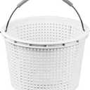 8" Pool Skimmer Basket Replacement for Pentair U-3 & Hayward SP1070 | Heavy-Duty Inground Pool Basket with Weighted Metal Base & 316 Stainless Steel Handle