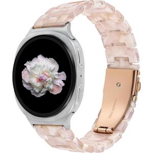 Wearlizer Resin Bands Compatible with Samsung Galaxy Watch 8 Band 40mm 44mm/Galaxy Watch 8 Classic 46mm, Dressy Lightweight Bracelet Strap Accessories for Galaxy Watch8 Women Men