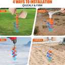 Phopich Ground Anchor Screw in, 4 Pack Spiral Trampoline Anchors with Nut and Tool Swing Set Anchors Tent Stakes High Wind Heavy Duty for Sheds, Carports, Mobile Home Orange
