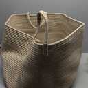 JMvicyroam 115L Extra Large Blanket Basket for Living Room - Woven Cotton Rope Laundry Hamper with Reinforced Handles - Storage Bin for Pillows, Comforters & Toys - Machine Washable, Oatmeal