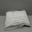 2 Pcs Scalloped Hand Towels 100% Cotton Fingertip Towels for Bathroom 15.75 x 27.56 Inch 600 GSM Cute Soft Absorbent Embroidered Decorative for Home Hotel(Blue,Classic)