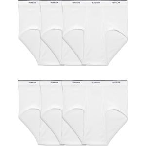 Fruit of the Loom Men's Underwear Briefs, Tag Free & Moisture Wicking (White, 2XB)