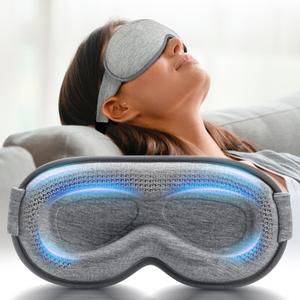 Weighted Eye Mask for Sleeping - 3D Blackout Sleep Mask for Women Men, Zero Eye Pressure, Lash-Friendly, Adjustable Strap, Airplane Travel Essentials for Long Flight & Road Trip, Meditation Mask(Gray) (Grey)
