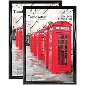 MCS Trendsetter 16x24 Poster Frame Black High-Gloss, Vertical & Horizontal Wall Hanging Large Picture Frame for Photos, Posters & Art Prints (2-Pack) MCS Trendsetter 16x24 Poster Frame Black High-Gloss, Vertical & Horizontal Wall Hanging Large Picture Frame for Photos, Posters & Art Prints (2-Pack)
