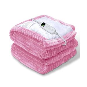 YONJION Electric Heated Blanket Throw, Heating Blanket Throw with 4 Timer Settings & 6 Heat Settings, Best Winter Gifts for Men and Women, White Elephant Gifts for Adults (50x60 Inch, Pink)