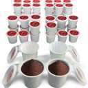 48 iFillCup Pods - Use Your Favorite Coffee, Fits all K Cup Brewers, Make Your Own Pods in Seconds, Save $Hundreds A Year, DeepBrew Filter Holds 50% More Coffee for Richer Larger Brew (Red)