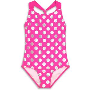  CinCili Girls One Piece Swimsuits Crossback Swimwear Beach Bathing Suit 3-14 Years, Large