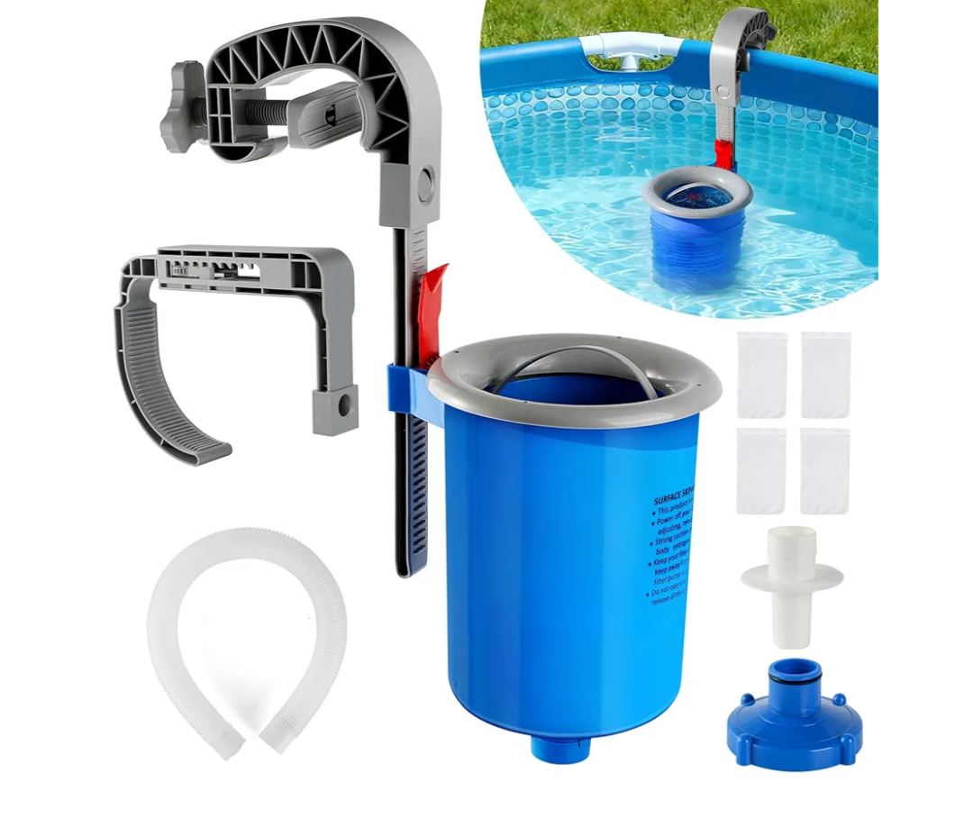 Joybach Pool Skimmer Accessories for Pool Light, Above Ground Swimming Pool Skimmer Basket Surface Skimmer Adjustable Height, Skimmer Clean Surface Leaf (Accessories Cannot Use Alone), Blue