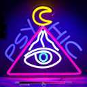 Moodlion Psychic Evil Eyes Neon Sign For Wall Decor Studio Room Led Lights, Halloween Decor Neon Signs Aesthetic Operated Light For Door Decorations, Bedroom Accessories Neon Sign