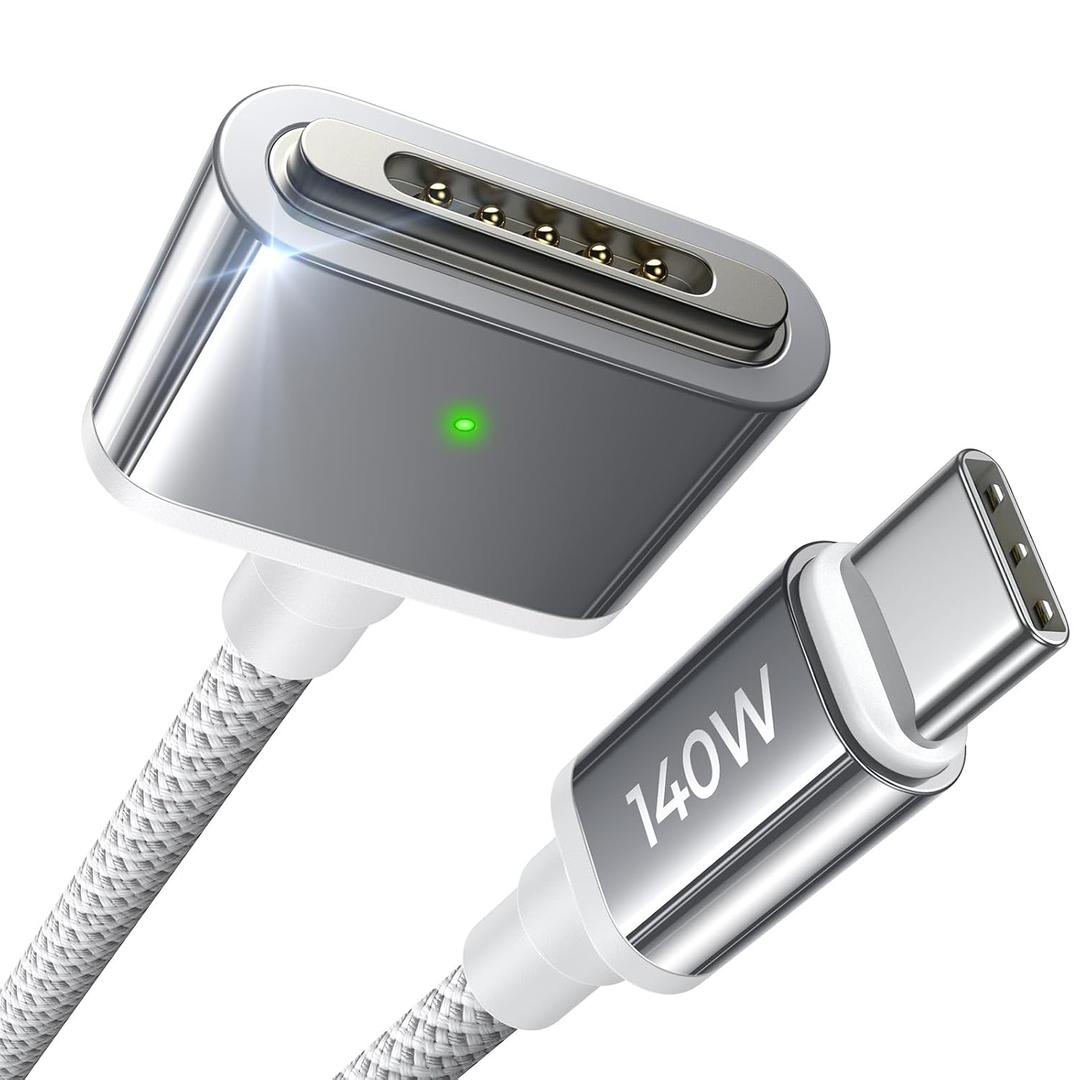 LISEN MacBook Charger USB-C to Magnetic 3 Cable (3.3FT) for M5/M4 MacBook Air Pro Charger, 140W Magnetic Safe 3 Cable for Pro (16"/14" 2025, 2024, 2023, 2021) Air (15''/13'' 2025, 2024, 2023, 2022)