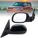 Left Driver Side Mirror Compatible With 2014 2015 2016 2017 2018 2019 Kia Soul With Manual Folding Power Glass Black Replace#87610B2500(3Pins)
