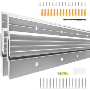30 Inch French Cleat Picture Hanger French Cleat Heavy Duty Aluminum Z Bar Clips for Hanging Various Items, Including whiteboards, Mirrors, Photos, and More. (2 Pairs up to 200 lbs)