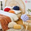 Lfsaaj Orange Seashell Throw Pillows, Shell Shaped Throw Pillows, 13 Inch Soft Home Decorative Pillow Plush Cushion for Bed Couch Living Sofa Room Decor Accent Throw Pillow