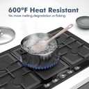 5 Pieces Silicone Spatula Set, Food Grade Rubber Spatula, Upgrade Strong Handle with Ergonomic Grip, Heat Resistant Up to 600F for Nonstick Cookware, Cooking Creamy White (Beige)