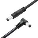 2 x 90 Degree 12V DC 5521 Male to Male Extension Cord 1.6FT, Camera Power Cord