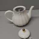 Sweejar Royal Teapot, Ceramic Tea Pot with Removable Stainless Steel Infuser, Blooming & Loose Leaf Teapot - 28 Ounce(White)