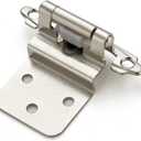 Home Expert 4 Pack (2 Pairs) 3/8 Inch Inset Cabinet Hinges, Self-Closing Face Mount Hinges with Door Bumpers, Satin Nickel Silver for Kitchen Cabinets, Bathroom Vanities, Furniture Doors