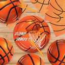 qonimi 100PCS Basketball Paper Plates and Napkins Basketball Birthday Party Supplies Disposable Party Plates Napkins Forks Tableware Set for Boys Kids Birthday Party Decorations Serves 25