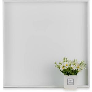 Hanobe Square Large Ottoman Tray: Modern Extra Large White Serving Decorative Trays with Cutout Handles for Living Room Coffee Table Home, 20"