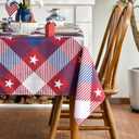 Horaldaily 4th of July Tablecloth 60 x 104 Inch Rectangular Patriotic