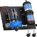 Kohree RV Water Pump 12V DC 7GPM 70PSI and 1L 125PSI Pre-Pressurized Accumulator Tank, Quiet RV Water Pump and Accumulator Tank System for RV Camping, Boat, Kitchen, Bathroom
