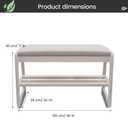 Wuditure Solid Wood Shoe Rack, 2 Tier Shoe Storage Bench with Cushion Seat, 8 Pair Shoe Organizer for Entryway, White, 32 Inch