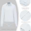 Tapata Womens Bodysuit Blouse Button Down One-Piece Long Sleeve Solid Office Work Shirt Casual Tops
