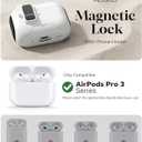 Compatible with AirPods Pro 3 2025 Case with Phone Stand & Cleaning Kit,Magnetic Automatic Lock Design Cover for Air pods Pro 3rd- (White)