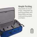SwissGear Sion Softside Expandable Spinner Luggage Durable Lightweight Travel Suitcase, Blue, Checked-Large