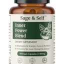 2 x Sage & Self Inner Power Capsules – Adaptogen Blend with Ashwagandha, Shilajit, Rhodiola & Black Pepper – Supports Energy, Resilience & Mental Clarity – 1400 mg per Serving – 60 Vegan Capsules