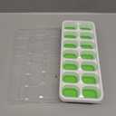 3 Pack Ice Cube Trays with Lids, Flexible Silicone Bottom for Easy Release, Stackable & Space-Saving Ice Molds, 1.2" Cubes Color-Coded (2 Green 1 Blue) for Juice, Coffee & Cocktails, BPA Free