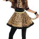 Morph Leopard Cat Costume for Girls - Kids Black Cat Halloween Costume (10-12 Years)