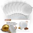 Reusable Pods Aluminum Foil Seals for Nespresso VertuoLine Capsules 100PCS, Refillable Aluminum Covers Foil Seals Lids for Nespresso Vertuo Compatible for Nespresso VertuoPlus Espresso Machine
