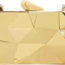 Reberomantic Women Lattice Pattern Metal Handbag Chain Geometric Evening Clutch Purse