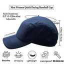 Oversize XXL Women Men Quick Drying Baseball Cap Sun Hats Mesh Lightweight UV Protection Sports Cap for Big Head Navy Blue