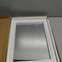 Wall Mounted Mirror with Wood Beaded Border, 11.8x15.7 Inches, Hanging Wood Beaded Framed Mirror for Bathroom, Living Room (White)