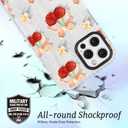 for iPhone 14 Plus Case, Cute Cherry & Floral Pattern with Vintage Bows, Military-Grade Drop Protection, Cute Soft Slim TPU Protective Cover with Camera Protection for Women & Girls