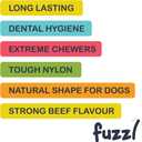 2 x Fuzzl Ultra Tough Nylon Dog Chew Toy - Crossbone and Bone Beef Flavour for Extreme Chewers - Long Lasting Bone for Aggressive Chewers - Strong Puppy Toys