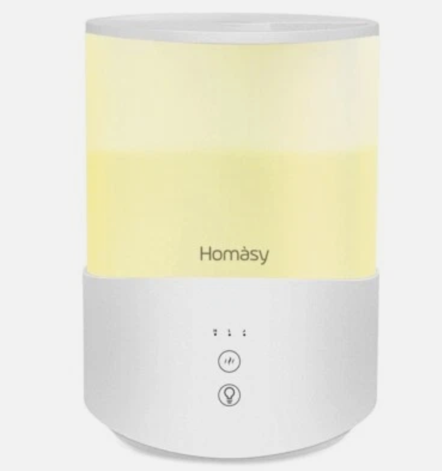 Homasy Cool Mist Humidifier, 2.5L Essential Oil Diffuser with 7-Color Mood Light