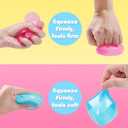 2pack Stress Cube Squishy Stress Balls for Adults Kids Fidget Toy for Your Best Mellow and Chill -Ice Cubes-Square Shape with Filling in Pink Blue (2pcs Cube )