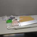 Realspring Halloween UFO Themed Alien Decoration Umbrella with Green Alien, Tinsel Streamers, LED Lights Flying Saucer Costume Cardboard UFO Spaceship Set for Halloween Decoration Outdoor