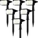 ZJOJO Solar Lights for Outside, Spot Lights Outdoor 40 LEDs IP65 Waterproof, with 4 Lighting Modes for Garden Yard, 6 Pack (Black)