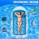 [2025 New Upgraded] Pool Floats Adult - Inflatable Pool Float with Canopy, Pool Floats Adult Heavy Duty, Cooling Water Floaties with Backrest & Cup Holder for River Lake Floats Inflatable Pool Floatie