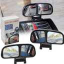 Blind Spot Mirror, Left and Right Adjustable Rearview Mirror Car Auxiliary Wide Angle Mirrors Stick for Universal Cars Truck SUV, Dark Grey, 5.12*2.95*1.77 inches